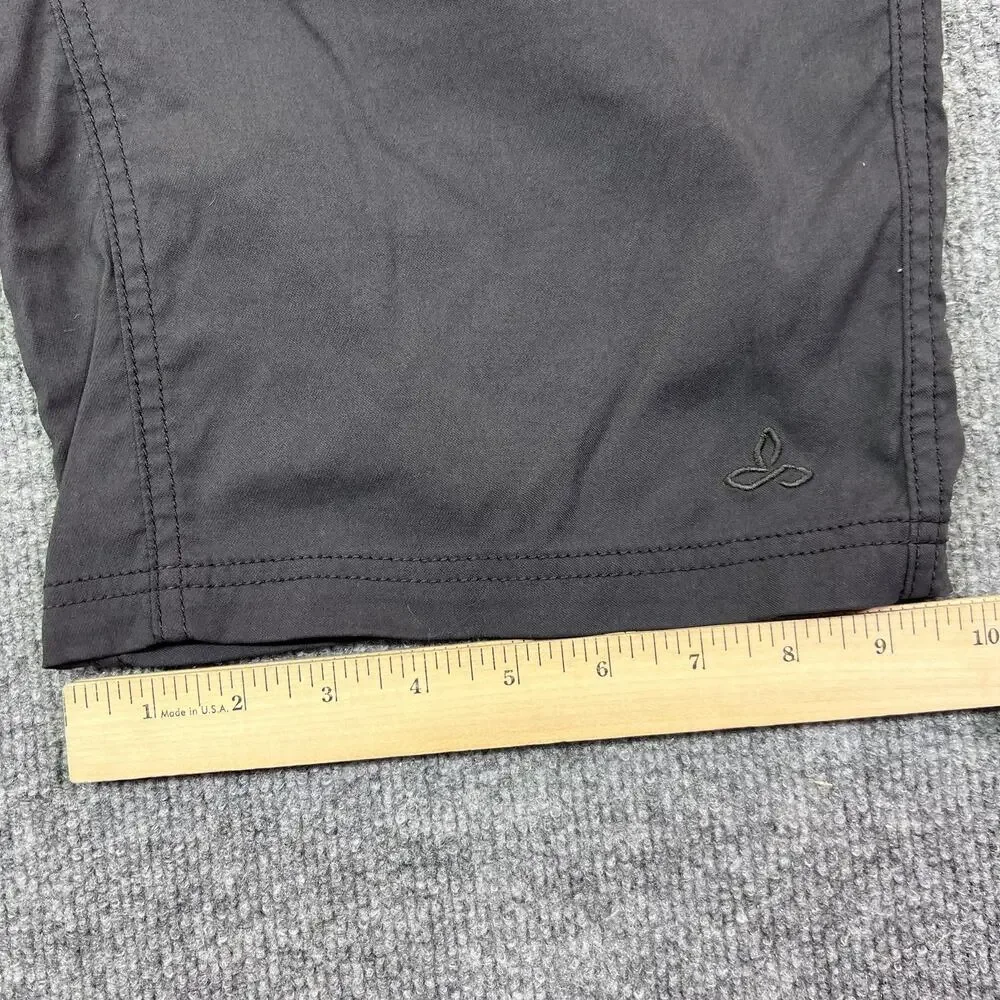 PrAna Shorts Mens 32 Gray Chino Nylon Stretch 11 Inch Inseam Travel Casual